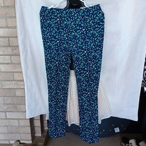 Talbots Chatham Navy Floral Ankle Pants Sz 4, side zip